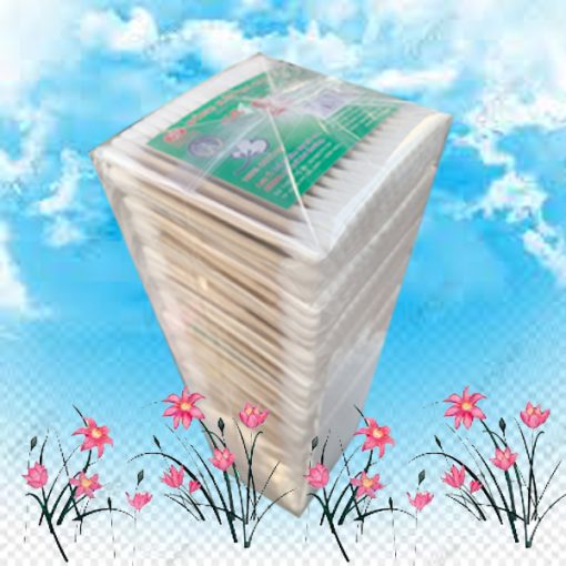 Mã SP B018 - Bịch bông ráy tai Sky que gỗ dùng để trang điểm